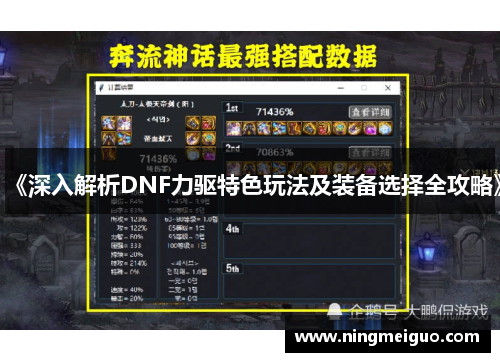 《深入解析DNF力驱特色玩法及装备选择全攻略》